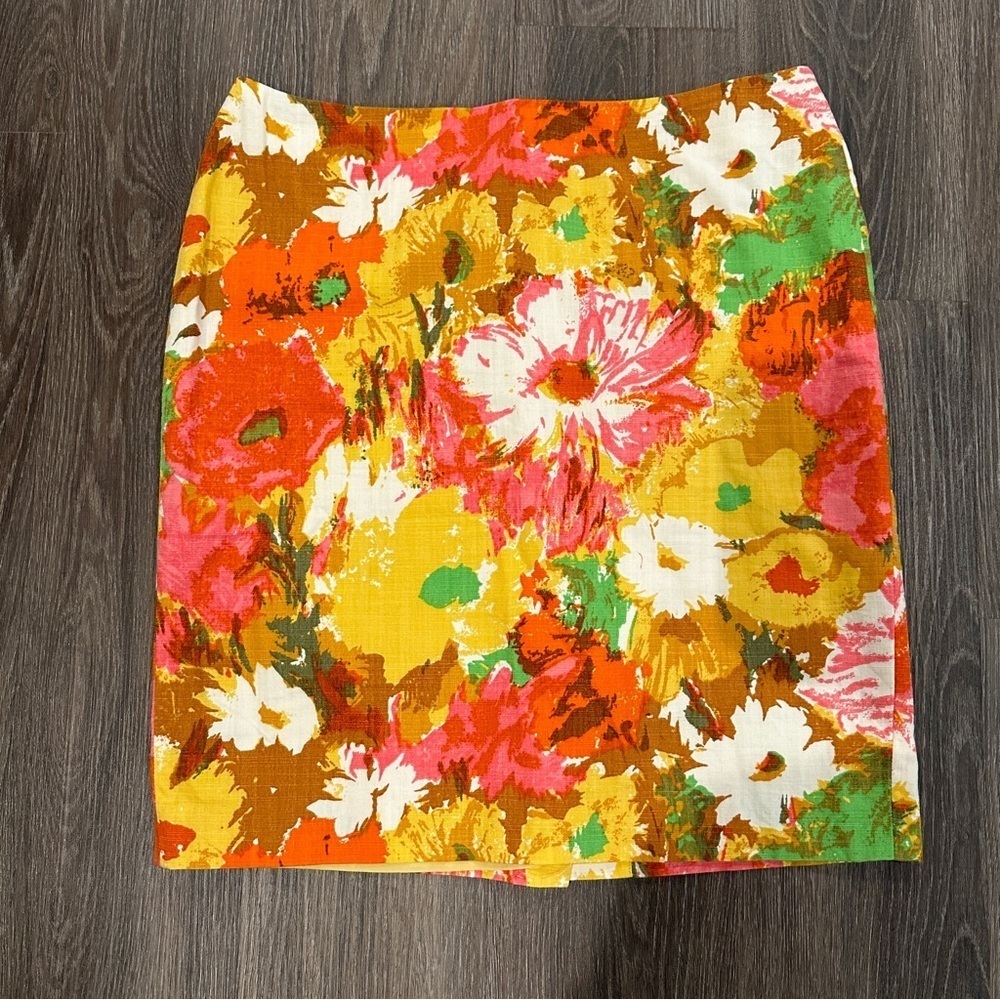 Talbots Petites Women’s Bright Floral Print Skirt sz 12P